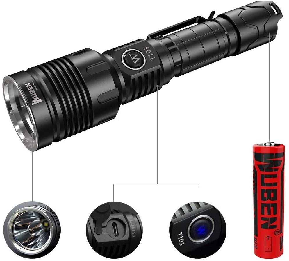 WUBEN T103W PRO LAMPE DE POCHE ETANCHE-RECHARGABLE 1280 Lumens